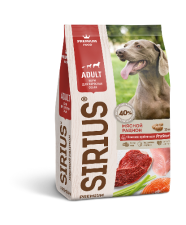 Сухой корм Sirius для взрослых собак, мясной рацион