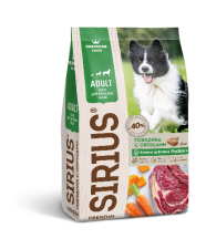 Сухой корм Sirius для взрослых собак, говядина с овощами