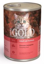 Консервы Nero Gold Tempting Beef для кошек "Сочная говядина" 415 гр
