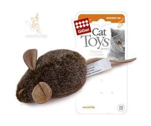 Игрушка GiGwi для кошек "Мышка с музыкальным механизмом" 15 см