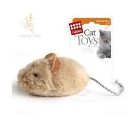 Игрушка GiGwi для кошек "Мышка с музыкальным чипом" 13см
