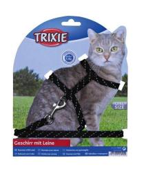 Шлейка Trixie для кошек с поводком и отражателем 30 см/10 мм