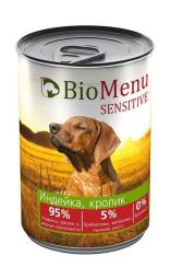 Гипоаллергенные консервы BioMenu для собак индейка и кролик