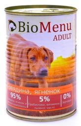 Консервы BioMenu для собак, говядина и ягненок