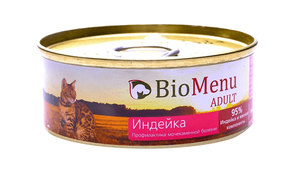 Паштет BioMenu для кошек с индейкой 100 гр