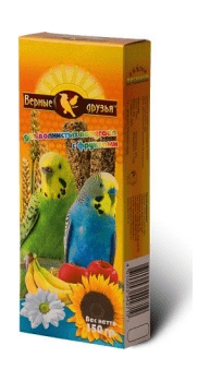 Лакомство Верные друзья для волнистых попугаев, с фруктами, 150 гр