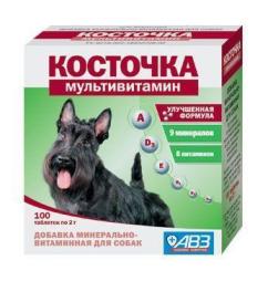 Минерально-витаминная добавка "Косточка Мультивитамин", для собак 100 шт