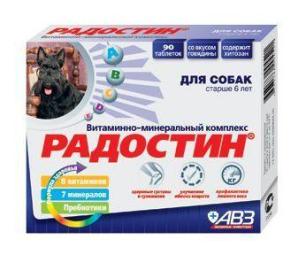 Витаминно-минеральный комплекс Радостин для собак старше 6 лет, 90 шт