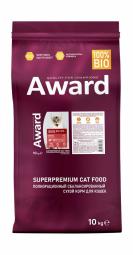 Сухой корм Award Indoor Big cats для взрослых домашних кошек крупных пород, с говядиной и курицей